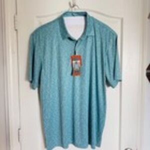 NWT Mens Greg Norman-PlayDry/Teal-Blue/Moisture Wicking/Polo/Shirt ~ Size 2XL